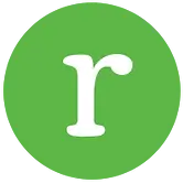 Green circle with white letter 'r'