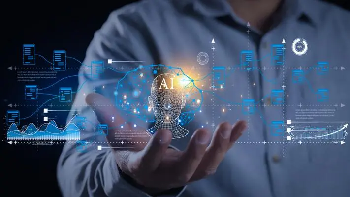human-hand-show-virtual-graphic-global-internet-connect-with-ai-technology-ai-photo